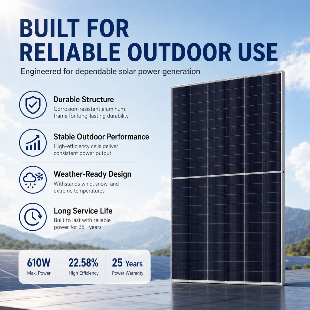 Tongwei High-efficiency 610W Monocrystalline Silicon Photovoltaic Panels 25-year Warranty for Solar Power System Home