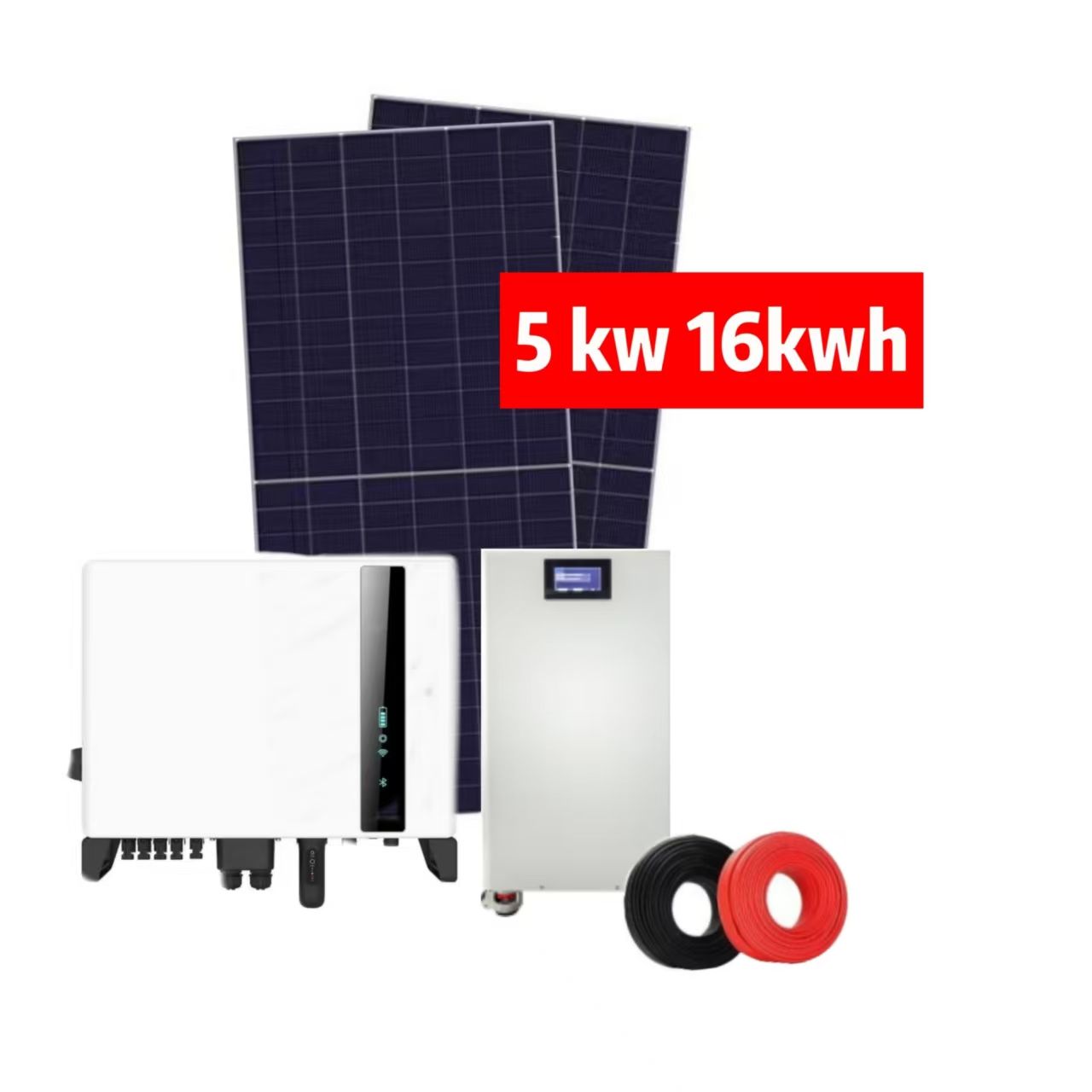 5KW Monocrystalline Silicon Hybrid Power Generation System MPPT Lithium Ion Battery Home Roof Mounting Installation Custom