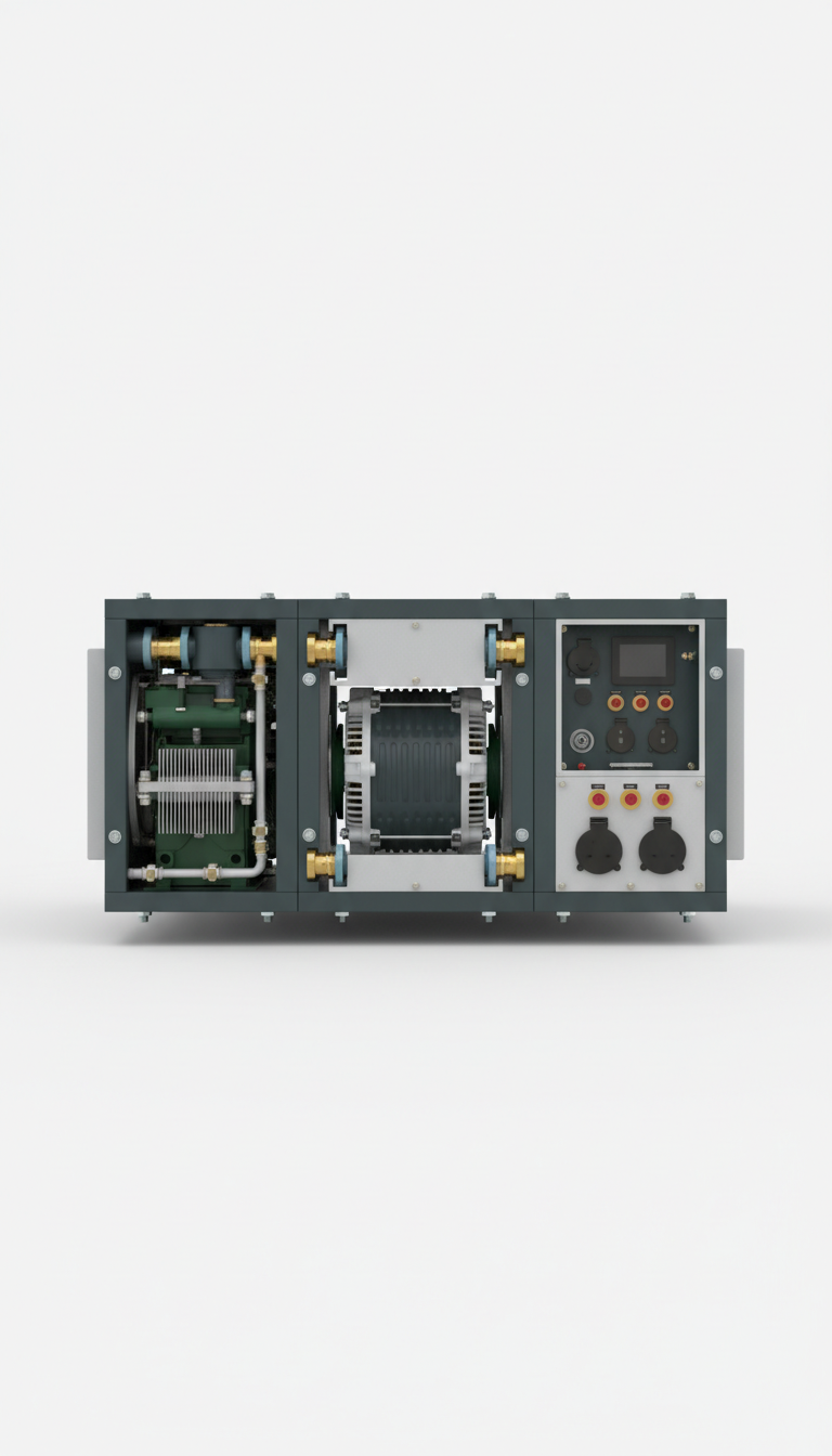 Diesel generator module with vibration damping